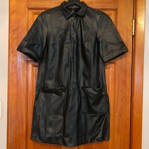 Zara Short Sleeved Leather Dress